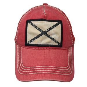 Alabama State Flag Snapback Trucker Hat Red One Size Mesh Back KB ETHOS